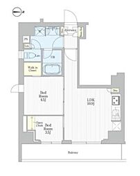 東京メトロ日比谷線 入谷駅 徒歩4分の賃貸マンション 7階2LDKの間取り