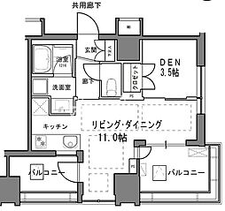 東京メトロ南北線 後楽園駅 徒歩1分の賃貸マンション 6階1SKの間取り