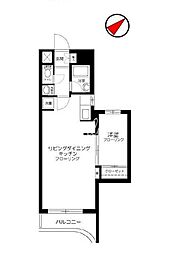 都営新宿線 曙橋駅 徒歩5分の賃貸マンション 2階1LDKの間取り