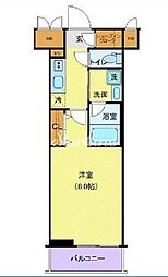 東京メトロ有楽町線 辰巳駅 徒歩9分の賃貸マンション 6階1Kの間取り