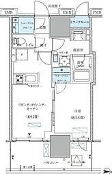 都営新宿線 西大島駅 徒歩3分の賃貸マンション 6階1LDKの間取り