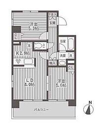 都営大江戸線 両国駅 徒歩2分の賃貸マンション 6階2LDKの間取り