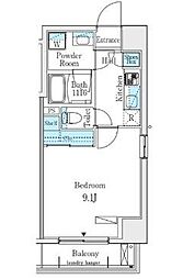 都営新宿線 菊川駅 徒歩7分の賃貸マンション 4階1Kの間取り