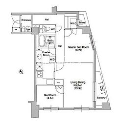 JR山手線 原宿駅 徒歩4分の賃貸マンション 4階2LDKの間取り