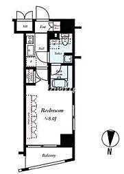 東武亀戸線 亀戸駅 徒歩8分の賃貸マンション 10階1Kの間取り