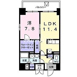 JR山手線 新橋駅 徒歩6分の賃貸マンション 10階1LDKの間取り