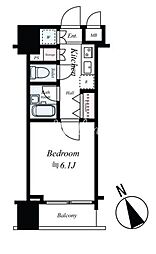 東京メトロ有楽町線 新富町駅 徒歩2分の賃貸マンション 5階1Kの間取り