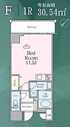 JR総武本線 馬喰町駅 徒歩2分の賃貸マンション 9階ワンルームの間取り