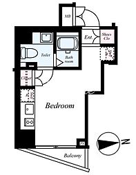 JR山手線 五反田駅 徒歩3分の賃貸マンション 7階ワンルームの間取り