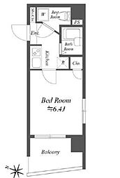 都営新宿線 浜町駅 徒歩4分の賃貸マンション 2階1Kの間取り