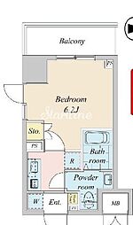 東京メトロ東西線 神楽坂駅 徒歩5分の賃貸マンション 7階1Kの間取り