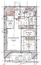 都営大江戸線 蔵前駅 徒歩3分の賃貸マンション 12階2SLDKの間取り