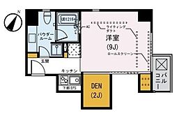 東京メトロ南北線 麻布十番駅 徒歩8分の賃貸マンション 8階1SKの間取り