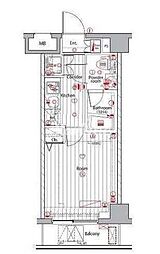 東京メトロ日比谷線 広尾駅 徒歩9分の賃貸マンション 6階1Kの間取り