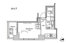 都営大江戸線 門前仲町駅 徒歩9分の賃貸マンション 3階1Kの間取り