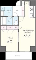 小田急小田原線 代々木八幡駅 徒歩4分の賃貸マンション 1階1LDKの間取り