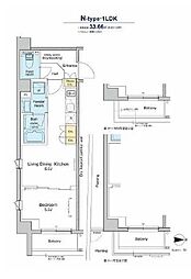 JR京浜東北・根岸線 大井町駅 徒歩9分の賃貸マンション 5階1LDKの間取り