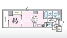 東武亀戸線 亀戸駅 徒歩12分の賃貸マンション 4階1LDKの間取り