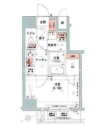 東京メトロ日比谷線 三ノ輪駅 徒歩2分の賃貸マンション 4階1Kの間取り