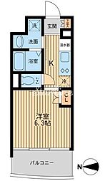 都営新宿線 西大島駅 徒歩2分の賃貸マンション 18階1Kの間取り