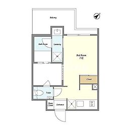 JR山手線 代々木駅 徒歩5分の賃貸マンション 2階ワンルームの間取り