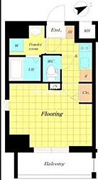 JR埼京線 恵比寿駅 徒歩7分の賃貸マンション 8階1Kの間取り