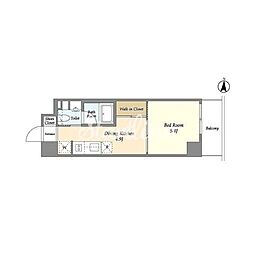 都営新宿線 西大島駅 徒歩5分の賃貸マンション 3階1Kの間取り