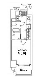 東急池上線 戸越銀座駅 徒歩5分の賃貸マンション 2階1Kの間取り