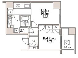 東京メトロ半蔵門線 半蔵門駅 徒歩3分の賃貸マンション 4階1LDKの間取り