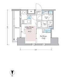 都営浅草線 蔵前駅 徒歩3分の賃貸マンション 3階1LDKの間取り
