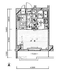 JR総武線 錦糸町駅 徒歩14分の賃貸マンション 2階1Kの間取り