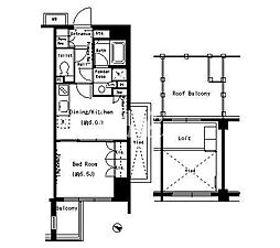 東急東横線 学芸大学駅 徒歩12分の賃貸マンション 5階1DKの間取り
