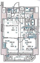都営大江戸線 両国駅 徒歩5分の賃貸マンション 9階2LDKの間取り