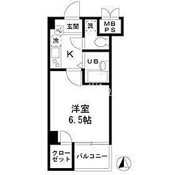 都営新宿線 森下駅 徒歩7分の賃貸マンション 2階1Kの間取り