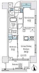 つくばエクスプレス 浅草駅 徒歩5分の賃貸マンション 2階1SLDKの間取り