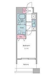 JR山手線 五反田駅 徒歩7分の賃貸マンション 9階1Kの間取り