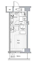 JR横須賀線 西大井駅 徒歩5分の賃貸マンション 7階1Kの間取り