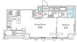 JR山手線 新橋駅 徒歩6分の賃貸マンション 11階1LDKの間取り