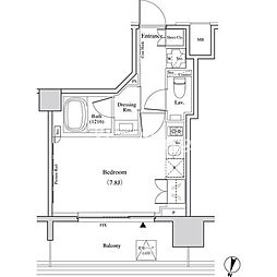 JR総武線 代々木駅 徒歩8分の賃貸マンション 3階ワンルームの間取り