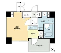 東京臨海高速鉄道りんかい線 大崎駅 徒歩8分の賃貸マンション 5階1Kの間取り