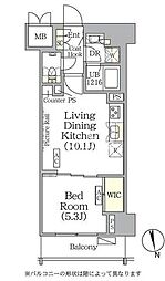 東京メトロ有楽町線 江戸川橋駅 徒歩10分の賃貸マンション 8階1LDKの間取り
