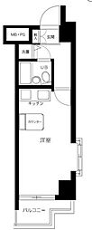 東京メトロ丸ノ内線 御茶ノ水駅 徒歩9分の賃貸マンション 6階ワンルームの間取り