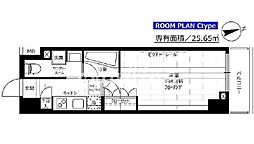 東京メトロ東西線 飯田橋駅 徒歩3分の賃貸マンション 10階1Kの間取り