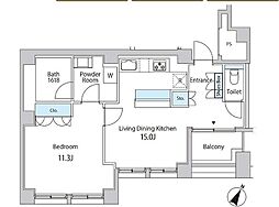 東京メトロ半蔵門線 水天宮前駅 徒歩8分の賃貸マンション 6階1LDKの間取り