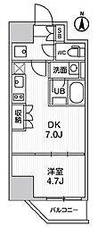 JR総武線 亀戸駅 徒歩3分の賃貸マンション 13階1DKの間取り