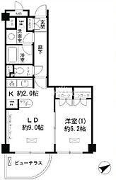東京メトロ半蔵門線 水天宮前駅 徒歩10分の賃貸マンション 7階1LDKの間取り