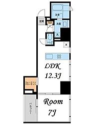 東京メトロ日比谷線 三ノ輪駅 徒歩2分の賃貸マンション 7階1LDKの間取り