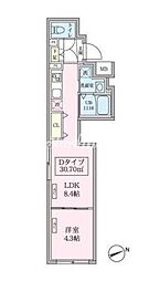 東京臨海高速鉄道りんかい線 大崎駅 徒歩9分の賃貸マンション 3階1LDKの間取り