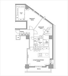 都営三田線 春日駅 徒歩8分の賃貸マンション 7階2LDKの間取り