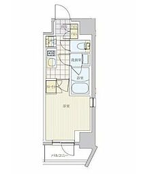 東急池上線 戸越銀座駅 徒歩5分の賃貸マンション 12階1Kの間取り